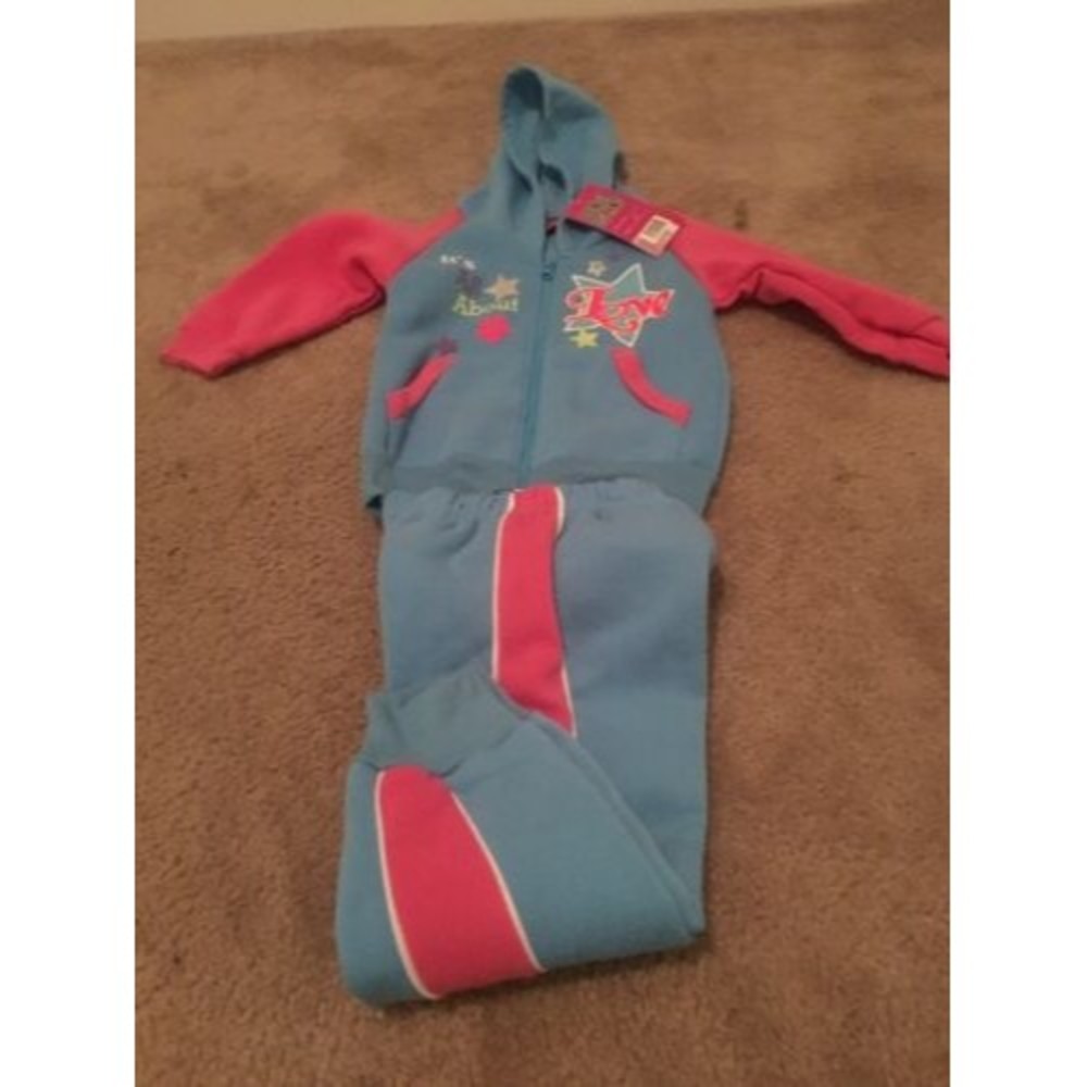2 Pc Coney Island Toddler Girls Blue Pink Jogging Track Suit Choose Your Size
